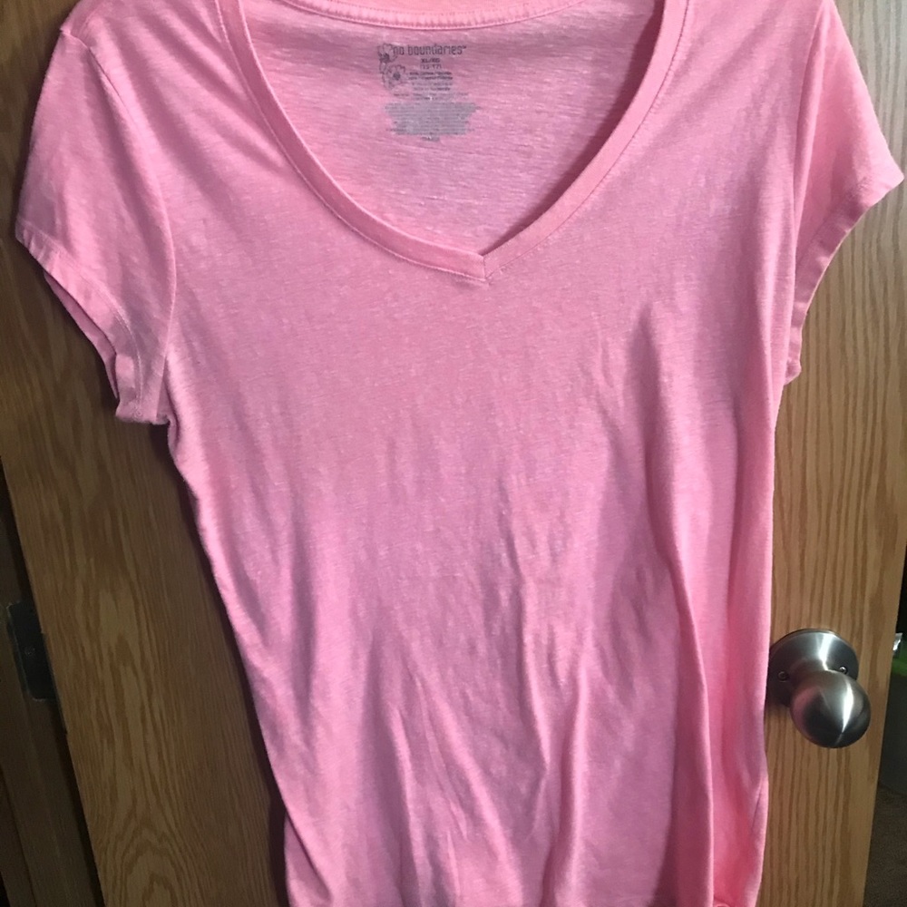 Pink v-neck shirt